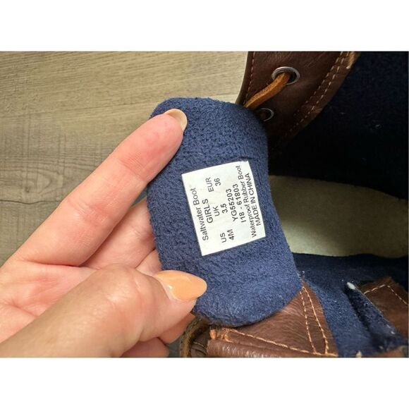 Sperry Top-Sider Girls Style STS91175 Duck Boots Saltwater - Brown Size US 4M - Picture 13 of 13